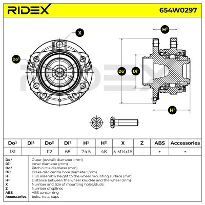 Wheel Bearing RIDEX 654W0297 654W0297 - photo 3