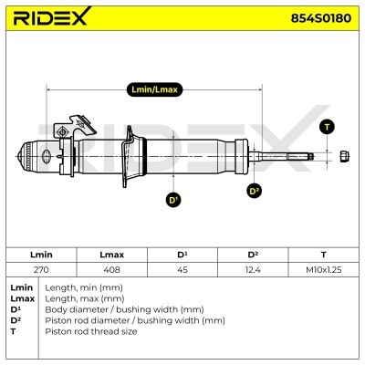 Shock Absorber RIDEX 854S0180 854S0180 - photo 8