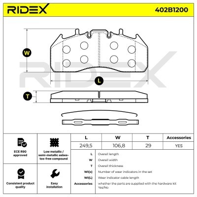 Brake Pads Set RIDEX 402B1200 402B1200 - photo 6