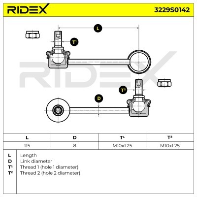 Stabilizer Link RIDEX 3229S0142 3229S0142 - photo 6