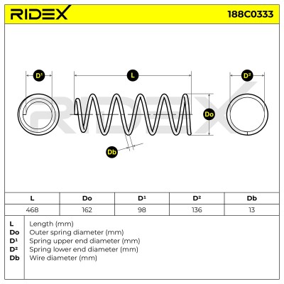 Suspension Spring RIDEX 188C0333 188C0333 - photo 4