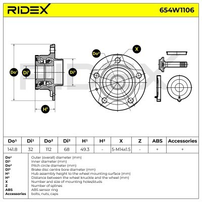 Wheel Bearing RIDEX 654W1106 654W1106 - photo 5