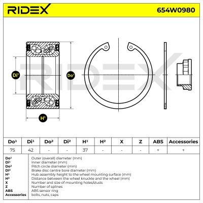 Wheel Bearing RIDEX 654W0980 654W0980 - photo 6