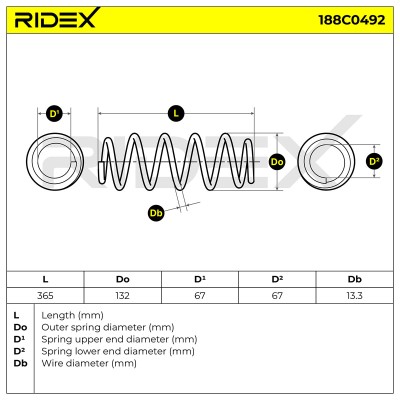 Suspension Spring RIDEX 188C0492 188C0492 - photo 5