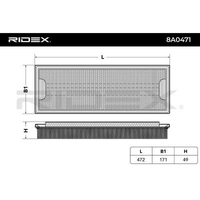 Air Filter RIDEX 8A0471 8A0471 - photo 4