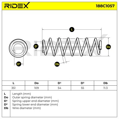 Suspension Spring RIDEX 188C1057 188C1057 - photo 4