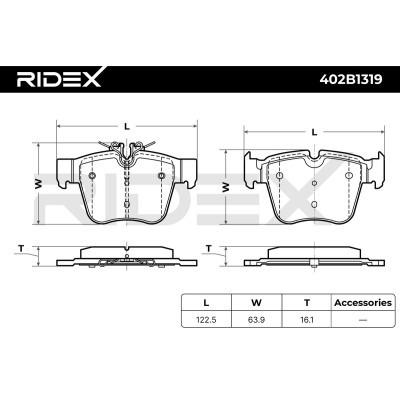 Brake Pads Set RIDEX 402B1319 402B1319 - photo 6
