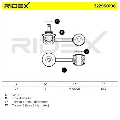 Stabilizer Link RIDEX 3229S0196 3229S0196 - photo 5