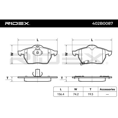 Brake Pads Set RIDEX 402B0087 402B0087 - photo 3