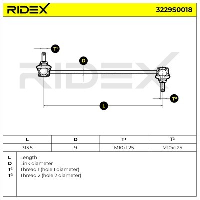 Stabilizer Link RIDEX 3229S0018 3229S0018 - photo 3