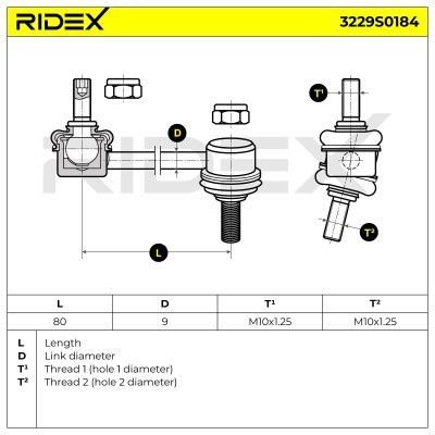 Stabilizer Link RIDEX 3229S0184 3229S0184 - photo 7