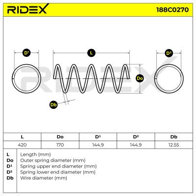 Suspension Spring RIDEX 188C0270 188C0270 - photo 5