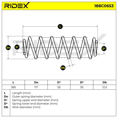 Suspension Spring RIDEX 188C0653 188C0653 - photo 5