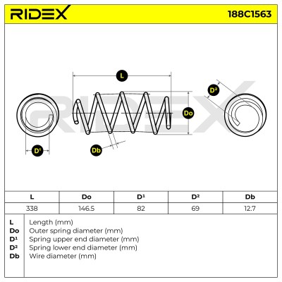 Suspension Spring RIDEX 188C1563 188C1563 - photo 4