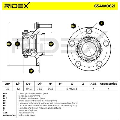 Wheel Bearing RIDEX 654W0621 654W0621 - photo 7