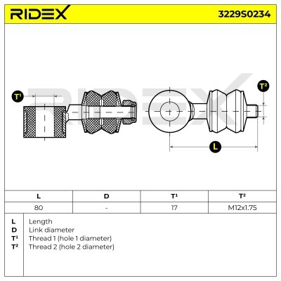 Stabilizer Link RIDEX 3229S0234 3229S0234 - photo 5