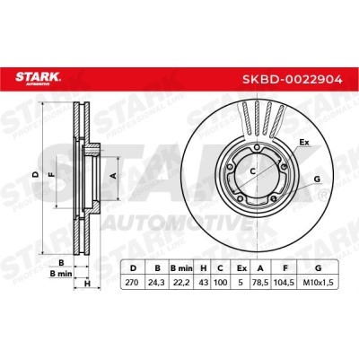 Brake Disc Stark SKBD-0022904 SKBD-0022904 - photo 3