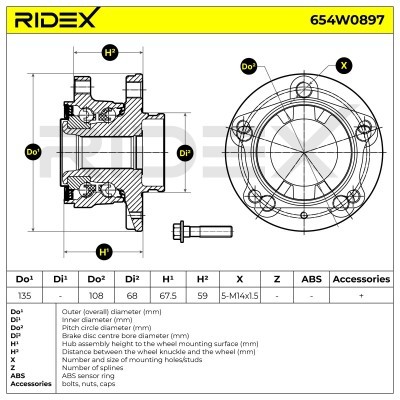 Wheel Bearing RIDEX 654W0897 654W0897 - photo 5