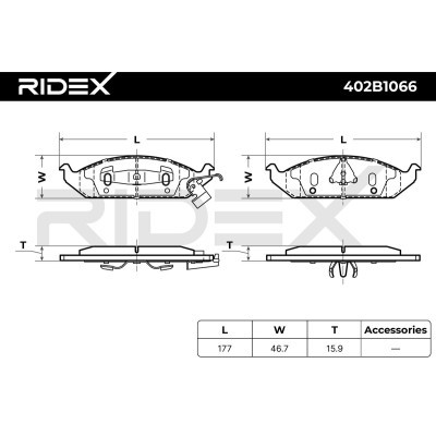 Brake Pads Set RIDEX 402B1066 402B1066 - photo 6