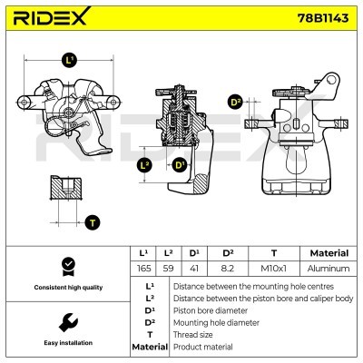 Brake Caliper RIDEX 78B1143 78B1143 - photo 6