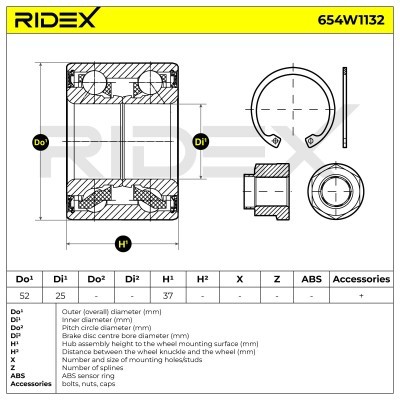 Wheel Bearing RIDEX 654W1132 654W1132 - photo 6