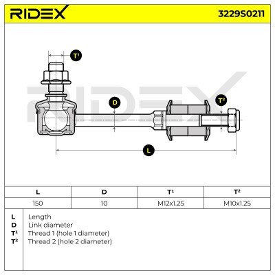 Stabilizer Link RIDEX 3229S0211 3229S0211 - photo 6