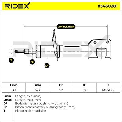 Shock Absorber RIDEX 854S0281 854S0281 - photo 6