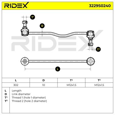 Stabilizer Link RIDEX 3229S0240 3229S0240 - photo 5