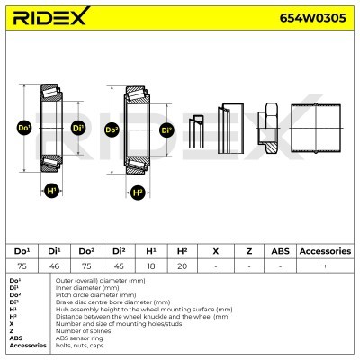 Wheel Bearing RIDEX 654W0305 654W0305 - photo 3