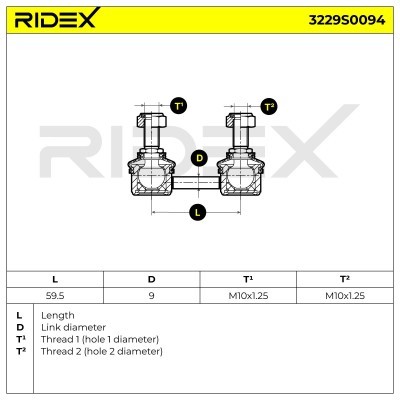 Stabilizer Link RIDEX 3229S0094 3229S0094 - photo 3