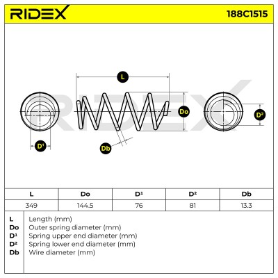 Suspension Spring RIDEX 188C1515 188C1515 - photo 4