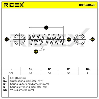 Suspension Spring RIDEX 188C0845 188C0845 - photo 5