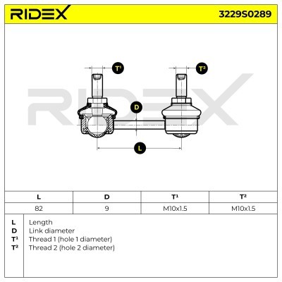 Stabilizer Link RIDEX 3229S0289 3229S0289 - photo 6