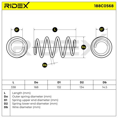 Suspension Spring RIDEX 188C0568 188C0568 - photo 5