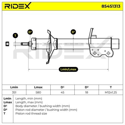 Shock Absorber RIDEX 854S1313 854S1313 - photo 10