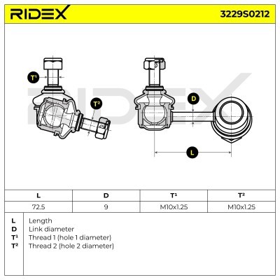 Stabilizer Link RIDEX 3229S0212 3229S0212 - photo 5