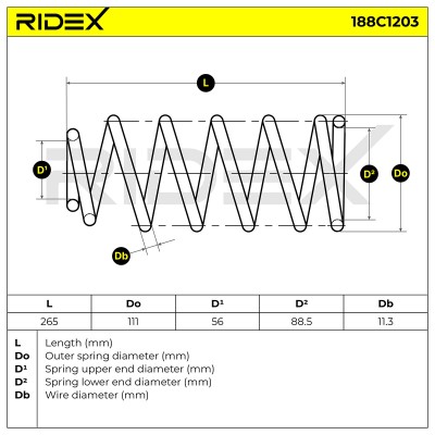 Suspension Spring RIDEX 188C1203 188C1203 - photo 4