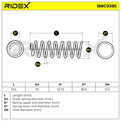 Suspension Spring RIDEX 188C0385 188C0385 - photo 5
