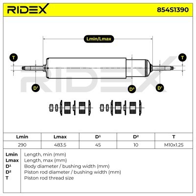 Shock Absorber RIDEX 854S1390 854S1390 - photo 8