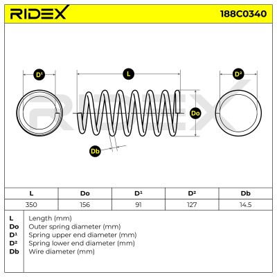 Suspension Spring RIDEX 188C0340 188C0340 - photo 5