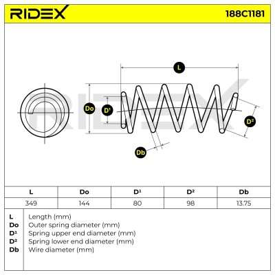 Suspension Spring RIDEX 188C1181 188C1181 - photo 5
