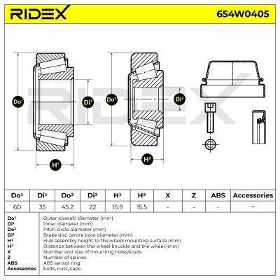 Wheel Bearing RIDEX 654W0405 654W0405 - photo 3