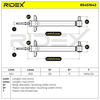 Shock Absorber RIDEX 854S1642 854S1642 - photo 6