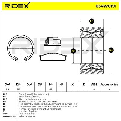 Wheel Bearing RIDEX 654W0191 654W0191 - photo 3