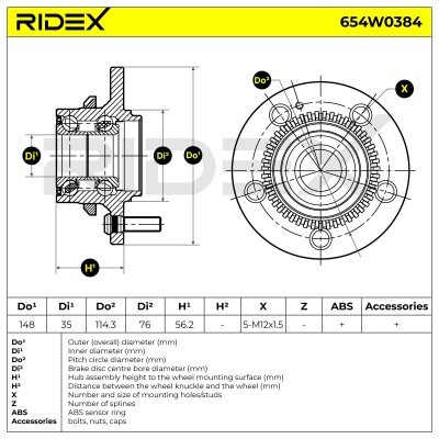 Wheel Bearing RIDEX 654W0384 654W0384 - photo 6