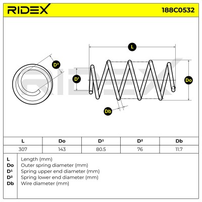 Suspension Spring RIDEX 188C0532 188C0532 - photo 4