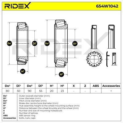 Wheel Bearing RIDEX 654W1042 654W1042 - photo 7