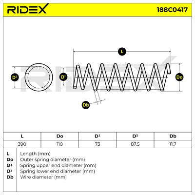 Suspension Spring RIDEX 188C0417 188C0417 - photo 6