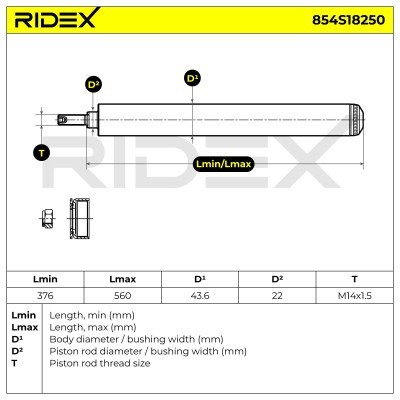 Shock Absorber RIDEX 854S18250 854S18250 - photo 8