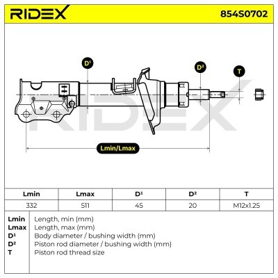 Shock Absorber RIDEX 854S0702 854S0702 - photo 6